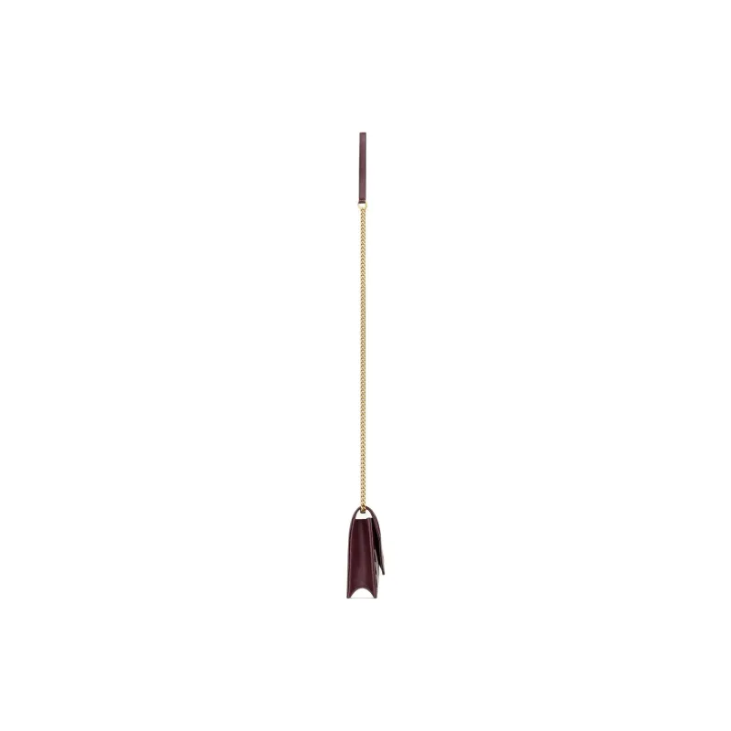 SAINT LAURENT CASSANDRA Calfskin Envelope Bag, Wallet, Shoulder Bag, Crossbody Bag Women's Dark Red Wine-2