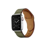 Stud Buckle Leather, Army Green
