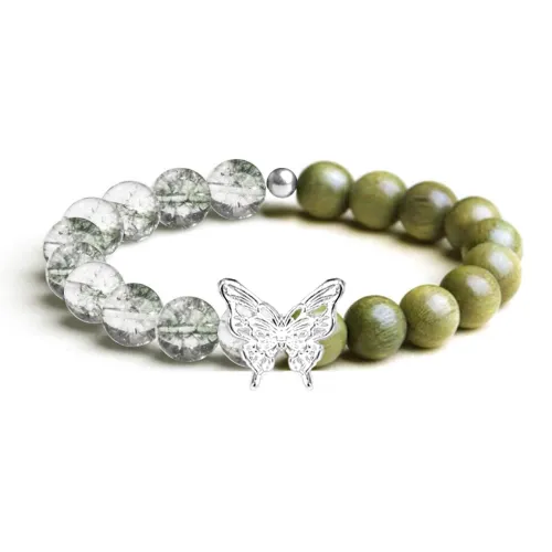 JIAFULAI Green Sandalwood Bracelets Women's