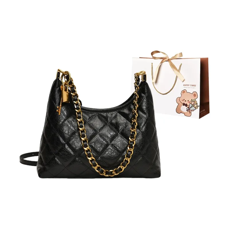 ERANGBEAR PU Trendy Diamond Pattern Chain Bag Fashion Elegance Shoulder Bag Regular Women's Multicolor-0
