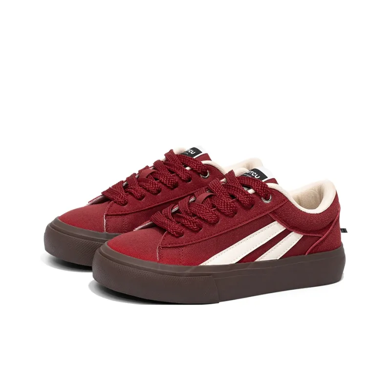 NSTCU Low-Top Skateboard Shoes Women's Red-2