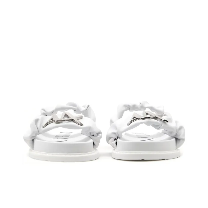 ARMANI EXCHANGE Ruched-detailed Logo-plaque Slides-3