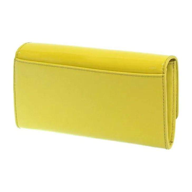 Furla 1927 Collection Patent Leather Wallet Women's Yellow-2