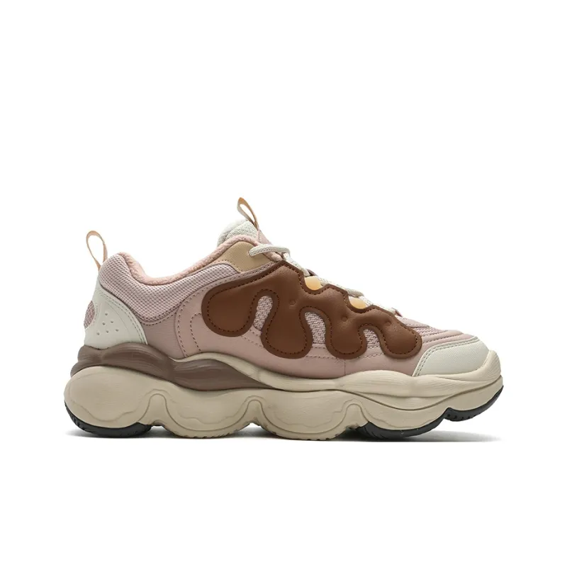 FILA PEASE Cushioning Anti-Slip And Wear-Resistant Low-Top Casual Shoes Women's Redwood Brown-1