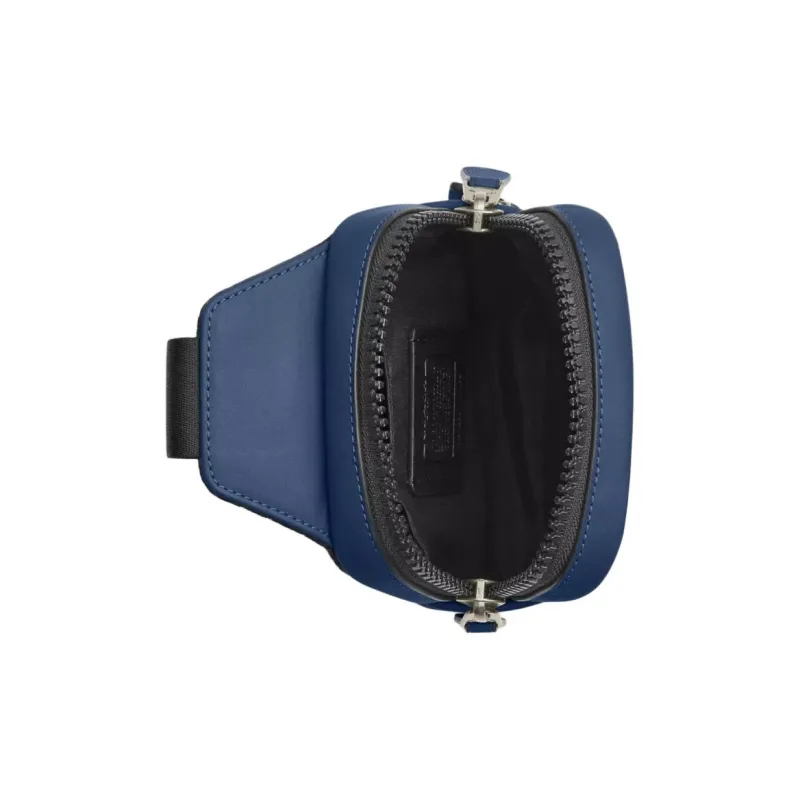 COACH Smooth Cow Leather Waist Bag Chest Bag Mini Men's Dark Blue-1