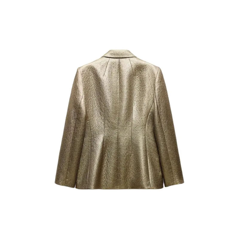 ZARA ZW Series Long Sleeved Business Suit Women's Gold-1