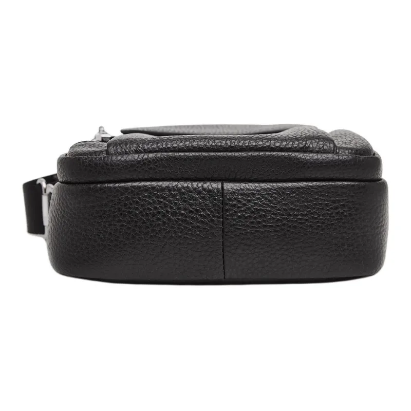 Marino Orlandi Cow Leather Crossbody Bag Shoulder Bag Regular Men's Black-4