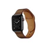 Studded Buckle Leather, Dark Brown