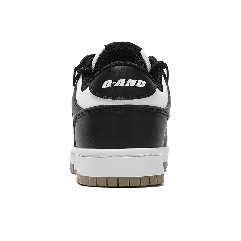 Q AND Anti Slip Wear Resistant Low Top Skateboard Shoes Men's White Black-4
