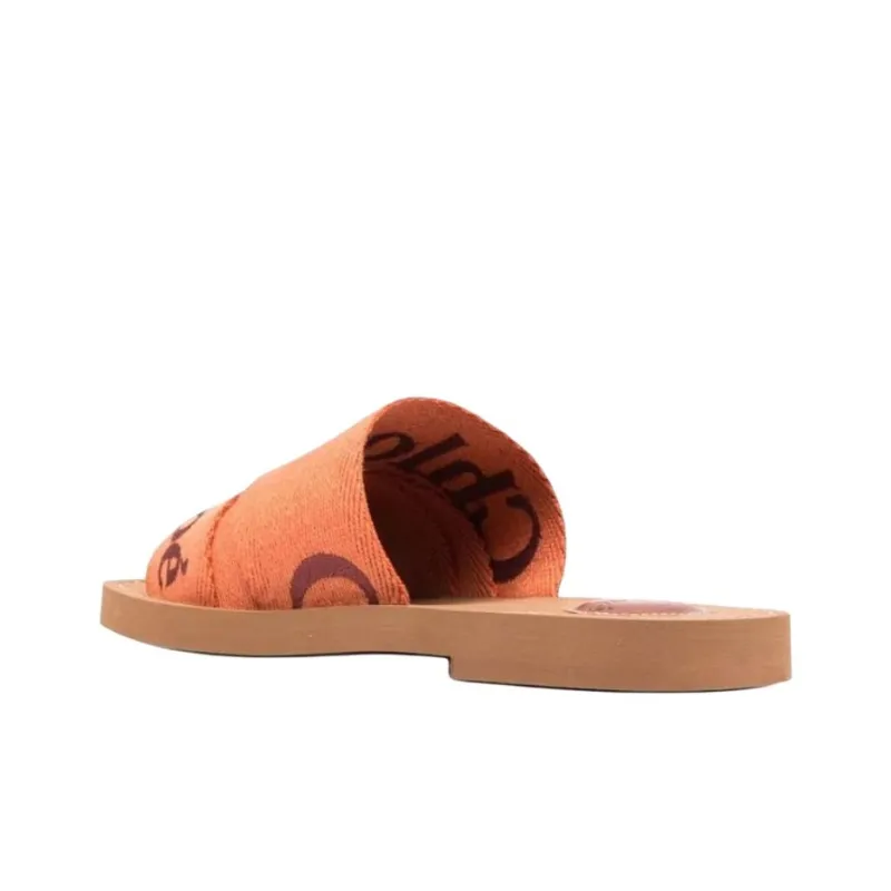 Chloe Woody Slide Slippers Women's Orange-3