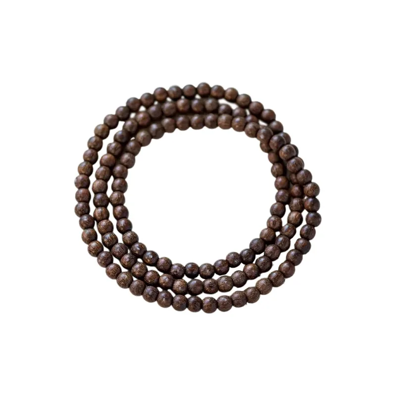 FANGYUANXIAOFU Golden Sandalwood Time Brings Fortune, Single Wrap Beaded Bracelet Unisex-3