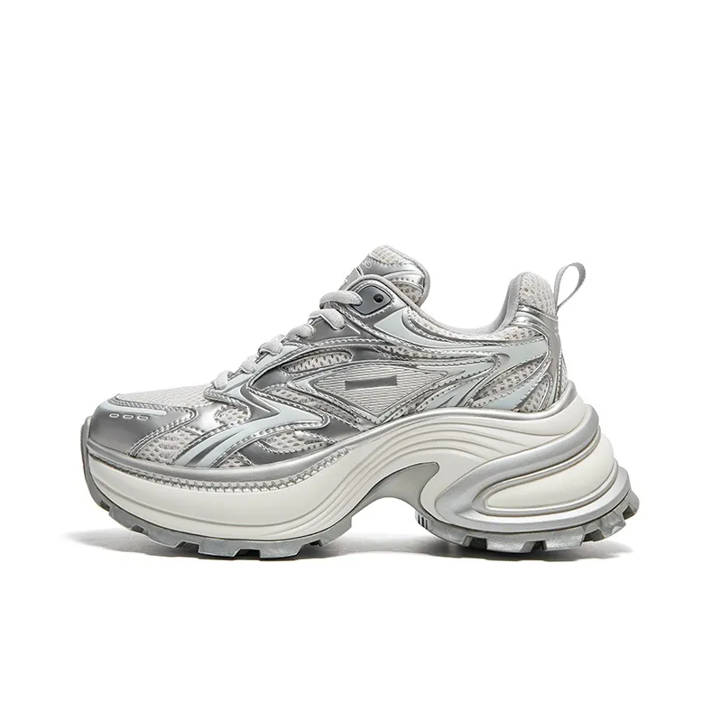 CHERYKALLY Height Increasing Wear-Resistant Slip-Resistant Low-Top Chunky Sneakers 6cm Women's-0