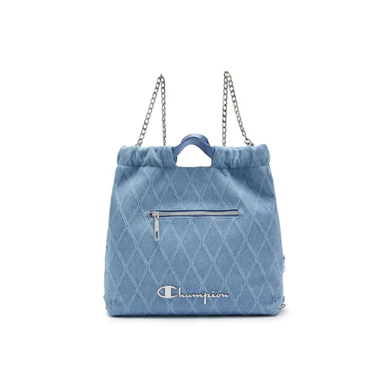 Champion Denim Backpack Medium Size Unisex Peak Blue/Silver White/Champion Black/Linen-0