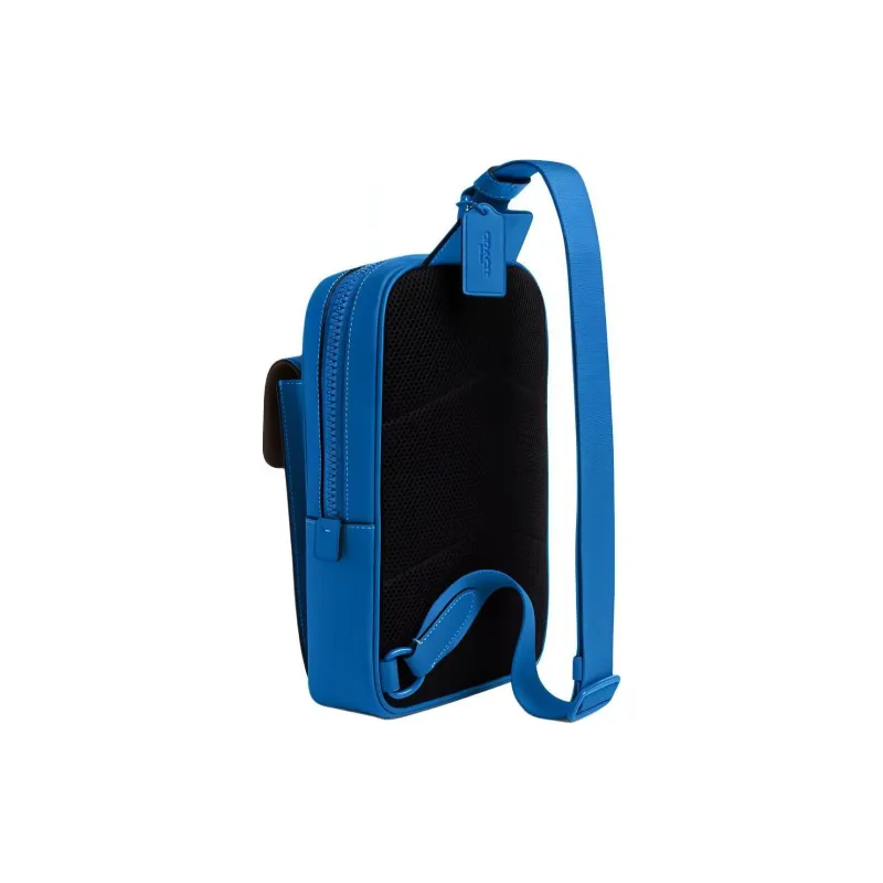 COACH Track Smooth Calf Leather Fanny Pack, Crossbody Bag, Shoulder Bag Men's Bright Blue-1