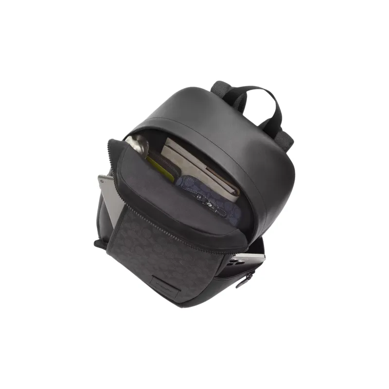 COACH Edge Coated Canvas Backpack Large Size Men's Black-3