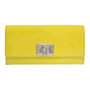 Furla 1927 Collection Patent Leather Wallet Women's Yellow