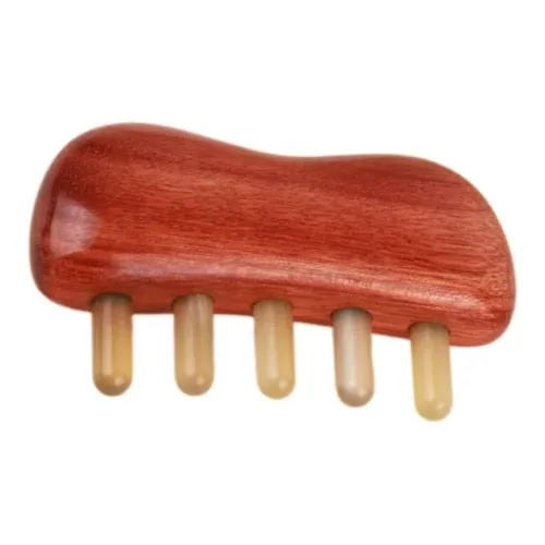 XIBI Sheep Horn Comb Head Soothing Relaxing Comb Sandalwood Wooden Comb Hair Comb Meridian Massage Comb Straight Hair