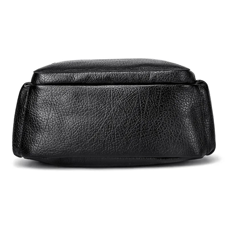 Ace Paul Top Grain Cow Leather Backpack Regular Unisex Black-4