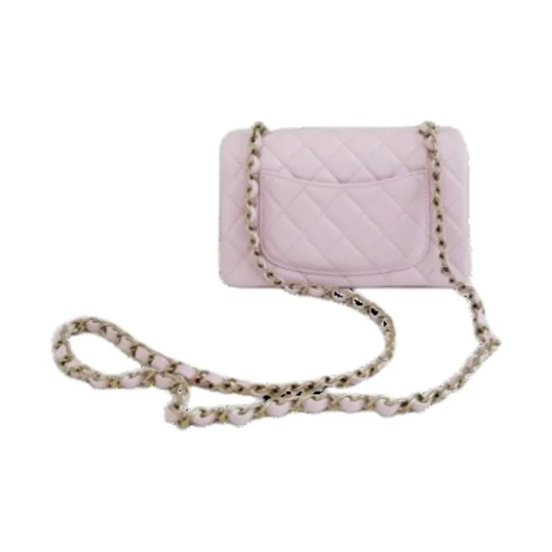 CHANEL Classic Flap CF Lambskin Shoulder Bag, Crossbody Bag Mini Women's Cherry Blossom Pink-3