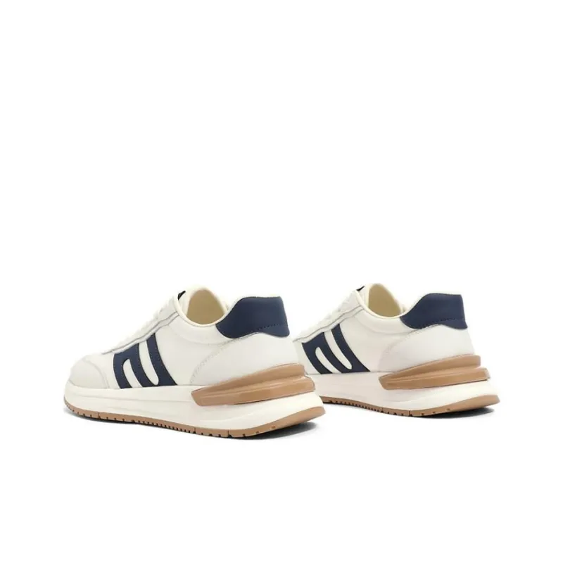 BELLE Slip Resistant Abrasion Resistant Shock Absorbers Low Top Casual Shoes Men's Beige Blue-3