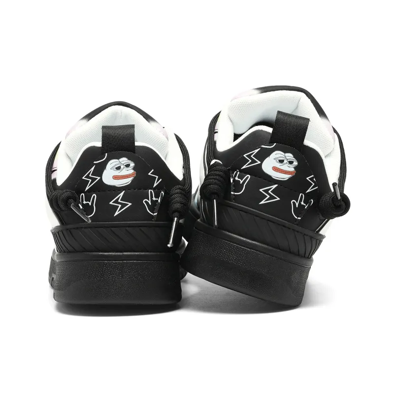Pepe The Frog Cushioning Quick Dry Abrasion Resistant Breathable Height Increasing Low Top Skateboard Shoes Unisex-18