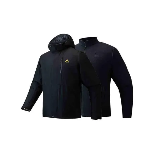 Anta Outdoor Collection Water-Resistant Windproof Breathable Wear-Resistant Warm Windbreaker Jacket Men's Basic Black