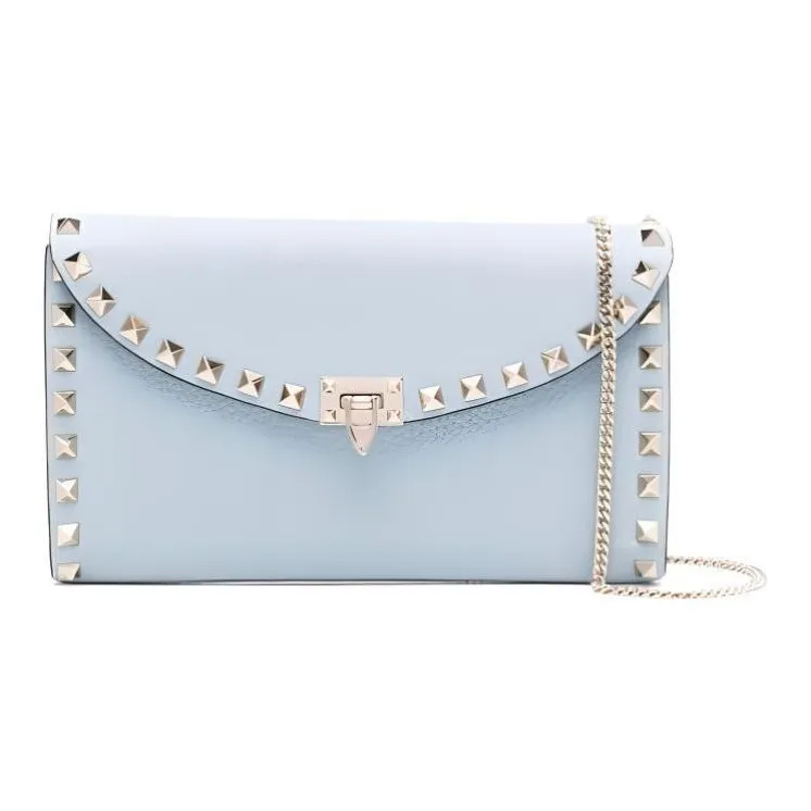 Valentino ROCKSTUD Calfskin Crossbody Bag Shoulder Bag Women's Sky Blue-0