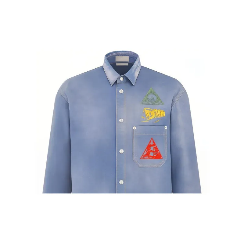 DIOR Buttoned Long Sleeved Denim Shirt-5