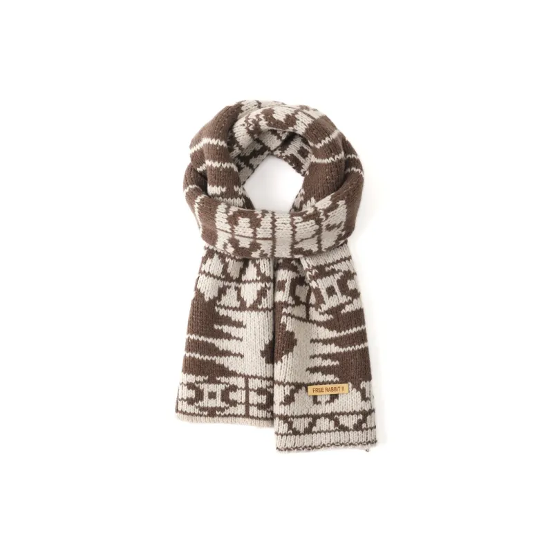 FREE RABBITⅡ Wool Knit Scarves Unisex-6