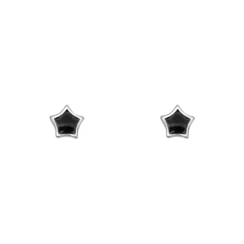NATURALLYJOJO S999 Fine Silver Stud Earrings Women's Black