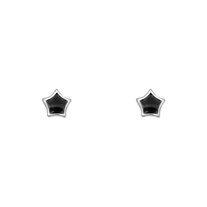 NATURALLYJOJO S999 Fine Silver Stud Earrings Women's Black-0