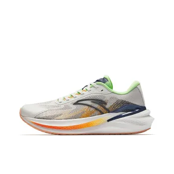 Anta Cushioning Wear Resistant Low Top Casual Running Shoes Men's White Green Orange