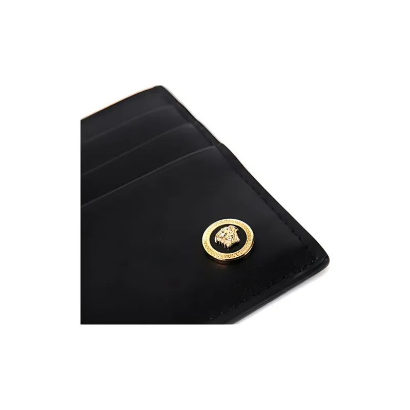 VERSACE VERSACE Leather Card Holder Men's Black-5