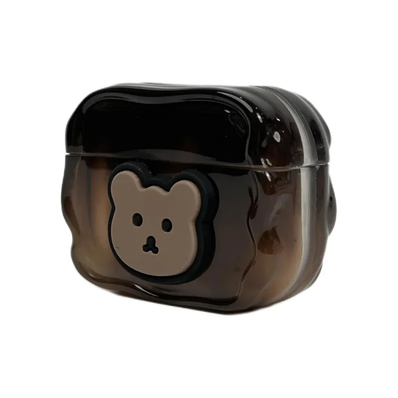 Sopi Compatibility With Apple AirPods 4/2/3/4th Generation/AirPods Pro/Pro 2 TPU Brown Bear Patch Headphone Cases-4