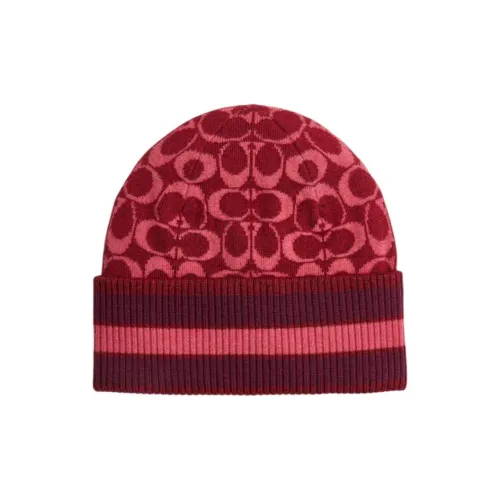 COACH Milu Wool Beanies Men's Red