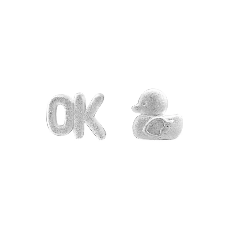 Happy Tide S999 Fine Silver Stud Earrings Women's Silver-4