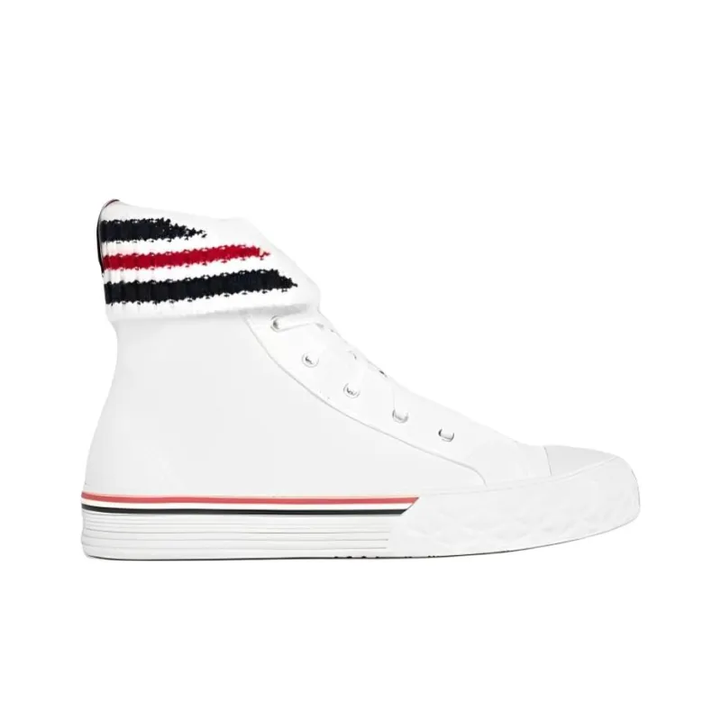 THOM BROWNE· High Top Skateboard Shoes Men's White-1