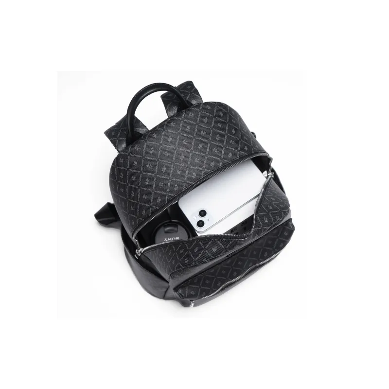 Old Man's Head PVC Polyvinyl Chloride Backpack Regular Unisex Black-4