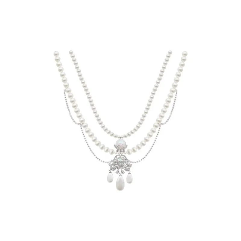 PARANOID PUPPY Pearl Vintage Fringe Necklace Party Evening Party Recommendation Women's-0