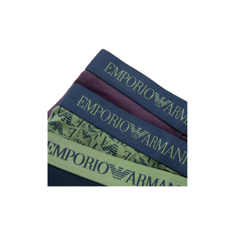 EMPORIO ARMANI FW24 Underpants Men's 3 Pack Navy Blue+Green+Purple-4
