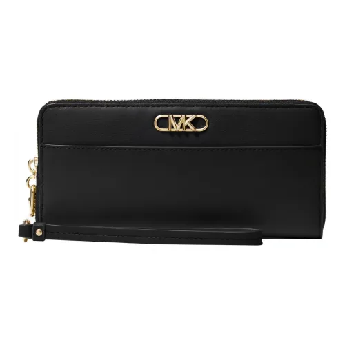 MICHAEL KORS PARKER Leather Wallet Large Size Women's Black