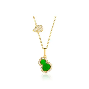 Double Happiness Gift Glutinous Jade Jadeite Necklaces Women's