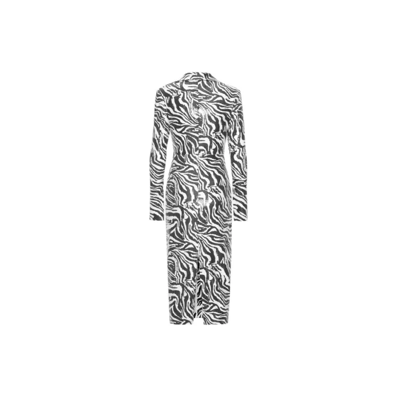 Rotate Zebra print Sequinned Dress-1