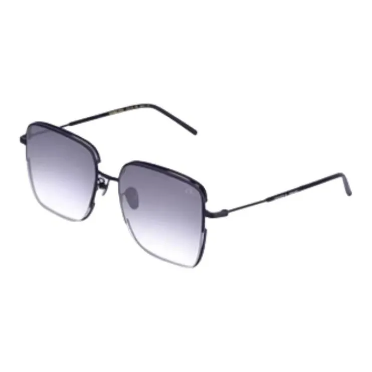 EVISU Plate And Metal Square Sunglasses Unisex Black-0
