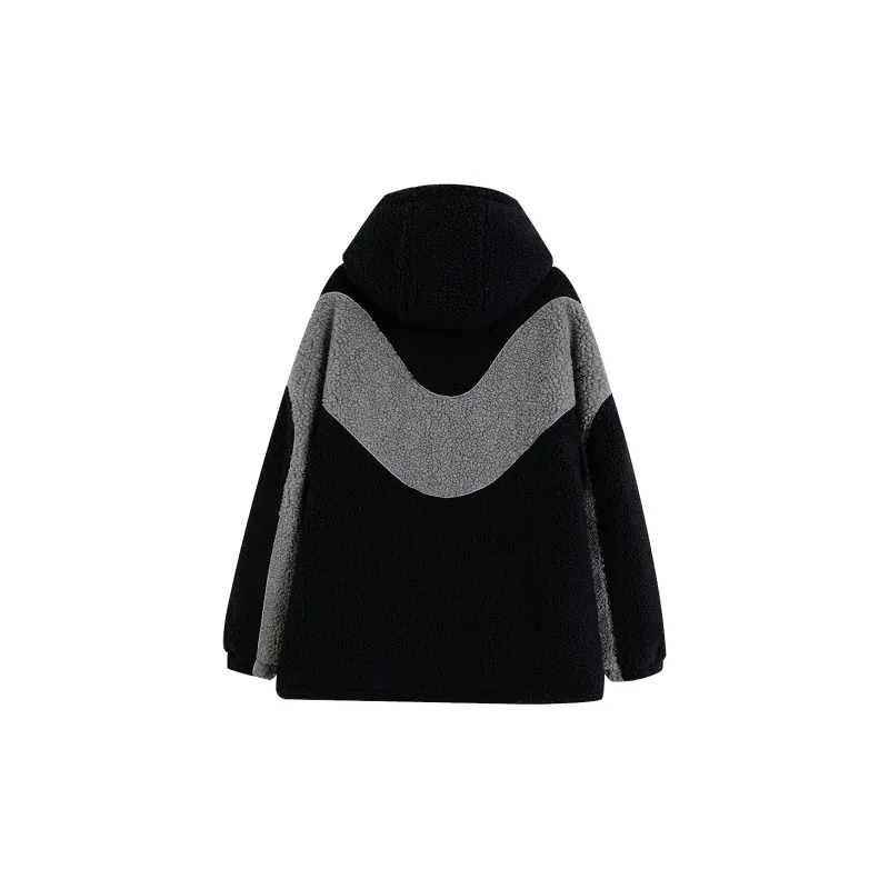 HARDY HARDY Velvet feel Coat Unisex Black & Gray-1