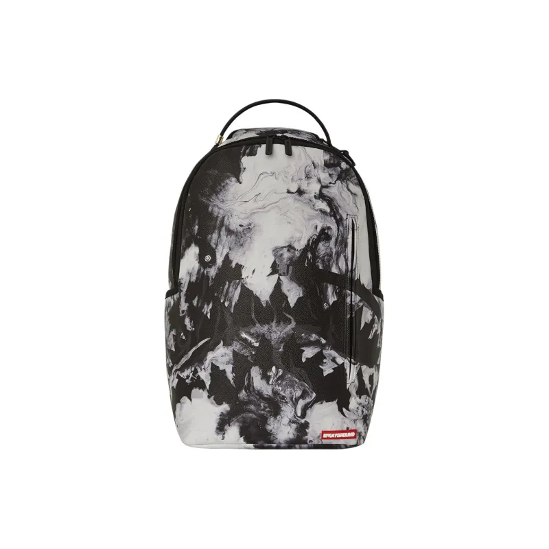 SPRAYGROUND Artificial Leather Backpack Unisex Black White-0