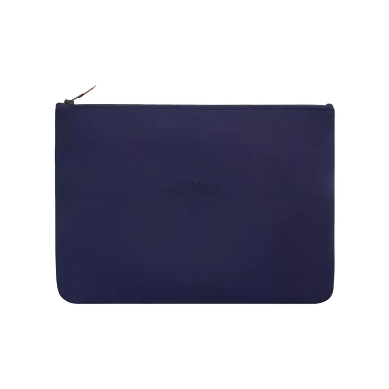 HERMES Neobain Polyamide Clutch Large Size Women's Marine Blue-0