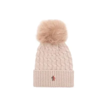 Moncler Cable Knit Pom Pom Beanie Hat