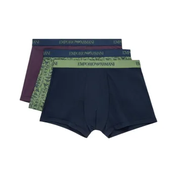EMPORIO ARMANI FW24 Underpants Men's 3 Pack Navy Blue+Green+Purple