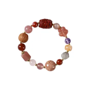 Long Fu Agate Beaded Bracelet Hand Accessory Bestie Friend Birthday And Festival Gift Women's